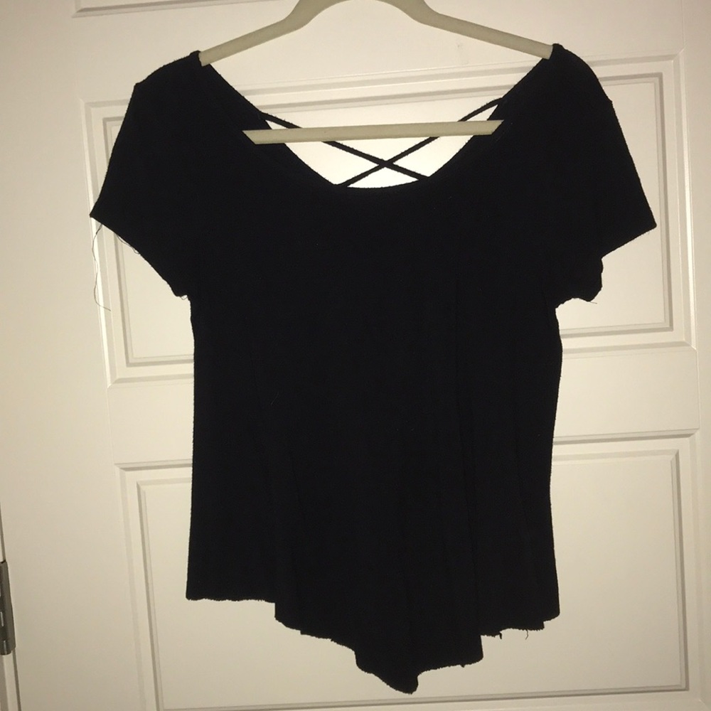 Black flowy shirt sleeve shirt